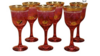 Glassware - Red/ Gold Rim Wine glass rental in Miami-Ft. Lauderdale, FL
