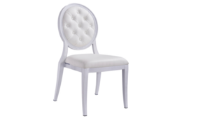 Aluminium Stacking Medallion Chair Tufted - White rental Miami-Ft. Lauderdale, FL