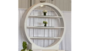 "O" Round Bar Back 3 Glass Shelfs - White rental Miami-Ft. Lauderdale, FL