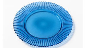 Ribbed Glass Charger Blue 13" rental New York, NY