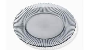 Ribbed Glass Charger Smoked 13" rental New York, NY