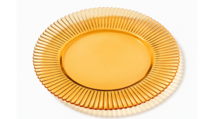 Ribbed Glass Charger Amber 13" rental New York, NY