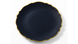 Glass Charger Black Cedar with Gold Rim 13" rental New York, NY