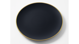 Glass Charger Willow Black with Gold Rim 13" rental New York, NY