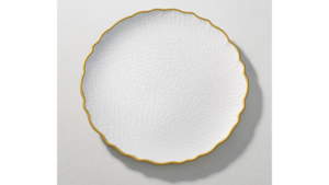 Glass Charger Silver Cedar with Gold Rim 13" rental New York, NY