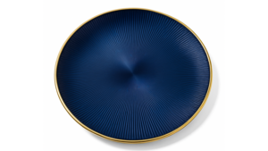 Glass Domo Cobalt Blue with Gold Rim and Lip 13" rental New York, NY