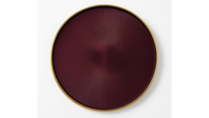 Glass Domo Plum with Gold Rim and Lip 13" rental New York, NY