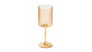 Malibu Ribbed Wine Glass 11 oz. - Amber rental New York, NY