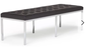 Black Leather Tufted Bench 60" rental New York, NY