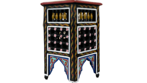 Moroccan Small Table Black and Red rental Miami-Ft. Lauderdale, FL