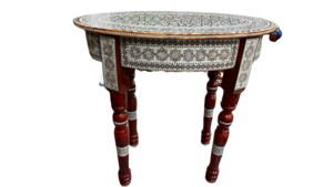 Moroccan Small Oval Table Burgundy rental Miami-Ft. Lauderdale, FL