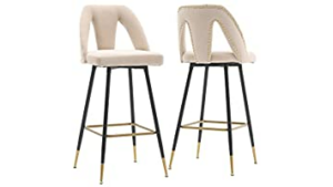 Lemare Velvet Stool - Cream/Ivory rental Miami-Ft. Lauderdale, FL