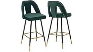 Lemare Velvet Stool - Green rental Miami-Ft. Lauderdale, FL