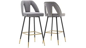 Lemare Velvet Stool - Gray rental Miami-Ft. Lauderdale, FL
