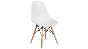 Elon Chair Plastic White w/Wodden Legs rental Miami-Ft. Lauderdale, FL