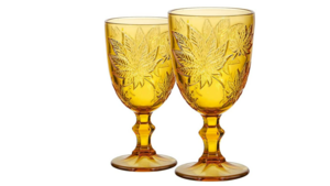 Embossed Glass Goblet Yellow rental Miami-Ft. Lauderdale, FL