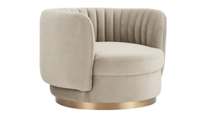 Velvet Swivel Accent Chair - Taupe rental Miami-Ft. Lauderdale, FL