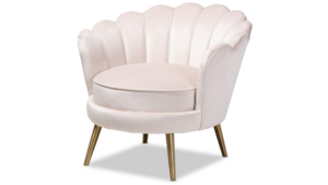 Velvet Flower Design A.Chair - Beige rental Miami-Ft. Lauderdale, FL