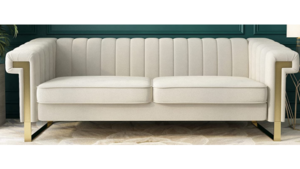 Velvet Couch with Metal Base - Beige rental Miami-Ft. Lauderdale, FL