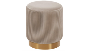 Velvet Round Ottoman Gold Base - Khaki rental Miami-Ft. Lauderdale, FL