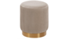 Velvet Round Ottoman Gold Base - Khaki rental in Miami-Ft. Lauderdale, FL