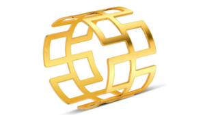 Hollow Cut Napkin Holder Ring - Gold rental Miami-Ft. Lauderdale, FL