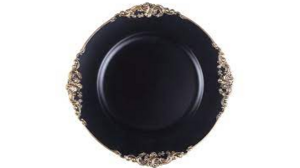 Charger - Black Round Leaf Embossed Gold Rim Ac... rental Miami-Ft. Lauderdale, FL