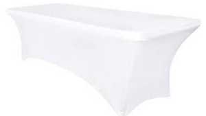 Linens - Spandex White Rectangular 8' rental Miami-Ft. Lauderdale, FL