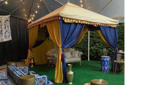 Tent moroccan 12 x 12 Navy Blue and Gold rental Miami-Ft. Lauderdale, FL