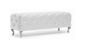 Lounge - White Rectangular Ottoman Stella Tufted rental Miami-Ft. Lauderdale, FL