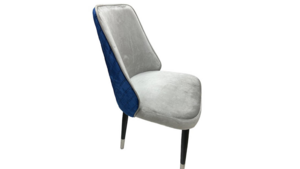 Kella Dining Chair - Velvet Navy Blue and Grey rental Miami-Ft. Lauderdale, FL