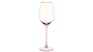 Glassware - Gold Rimmed Pink Tinted Water Glass rental Miami-Ft. Lauderdale, FL
