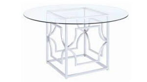 Evianna Dinning Table Base - Glass Top 60" Silver rental Miami-Ft. Lauderdale, FL