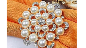 Pearl Napkin Ring Holder - Silver (Ivory Pearl) rental Miami-Ft. Lauderdale, FL