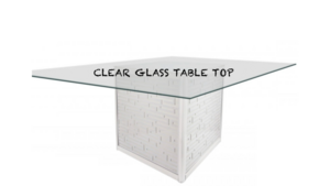 60" Square Glass Top with White Base rental Miami-Ft. Lauderdale, FL