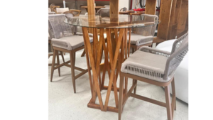 Wooden Table with Glass Top rental Miami-Ft. Lauderdale, FL