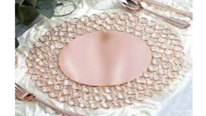 Charger - Metal Crystal Beaded Rose Gold rental Miami-Ft. Lauderdale, FL