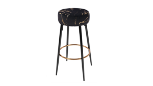 Velvet Round Backless Stool - Marble Black/Gold rental Miami-Ft. Lauderdale, FL