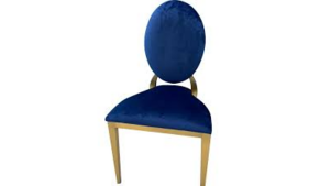 Stainless Steel Alexa Chair - "O" Gold blue Velvet rental Miami-Ft. Lauderdale, FL