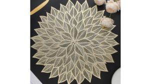 Placemats - Round Hollow Blooming Leaf Gold rental Miami-Ft. Lauderdale, FL
