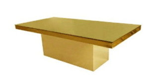 Gold Acrilyc Table Royal 8x48 w/ Gold Base rental Miami-Ft. Lauderdale, FL