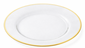 Glass Gold Rim Dinner Plate 10" (Pack of 10) rental New York, NY