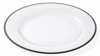 Glass Black Rim Dinner Plate 10" (Pack of 10) rental in New York, NY