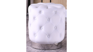 Velvet Round Ottoman Tufted - White rental Miami-Ft. Lauderdale, FL