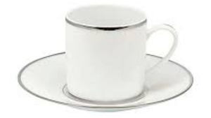 Espresso Cup - White Silver Rim with Round Saucer rental Miami-Ft. Lauderdale, FL