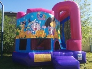 Pink Bounce House Combo with Dora Panel rental in San Antonio, TX