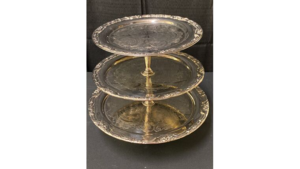 Three Tiered Silver Dessert Stand rental Columbus-Auburn, GA
