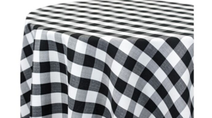108 Black And White Check Polyester Tablecloth rental Columbus-Auburn, GA