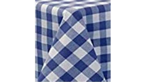 120 Royal/White Check Polyester Tablecloth rental Columbus-Auburn, GA