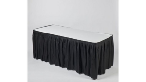 8.5' Black Polyester Table Skirt rental Columbus-Auburn, GA